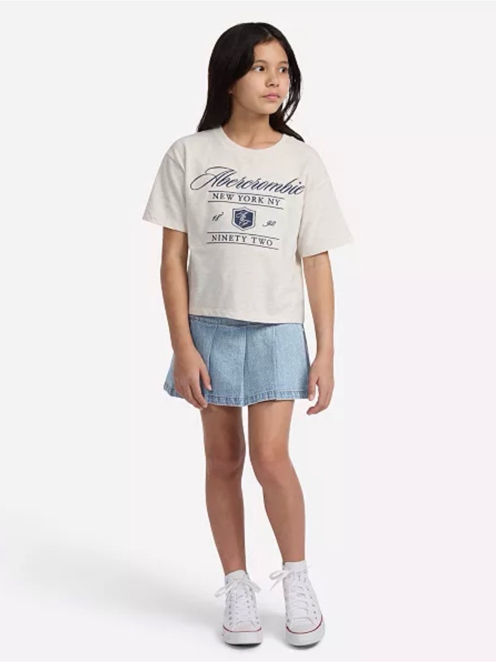 Abercrombie Kids Denim Skort Skirt Built In school Shorts Light Wash Size 15/16